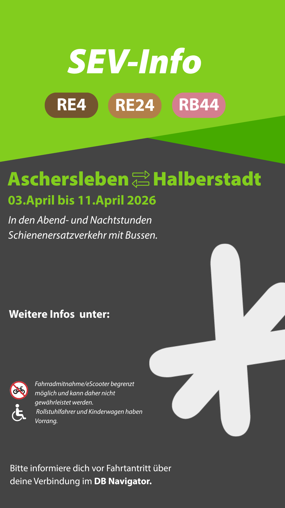 RE4 RE24 RB44 03.april bis 11.april